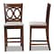 Baxton Studio Lenoir Grey Upholstered Walnut Wood 2-Piece Pub Chair Set 168-9884 - alternate 2